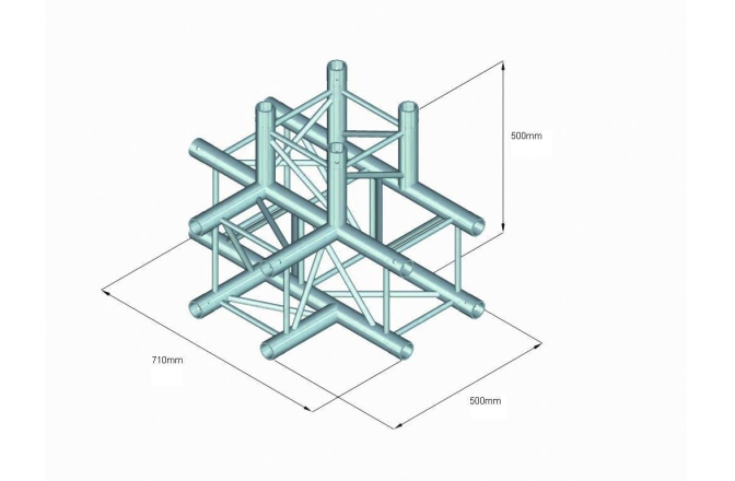 Truss quad tubular Alutruss QUADLOCK 6082T-42 4-Way T-Piece