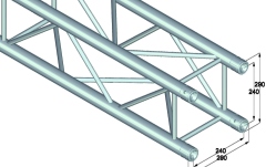 Truss quad tubular Alutruss QUADLOCK QL-ET34-2000 4-way cross beam
