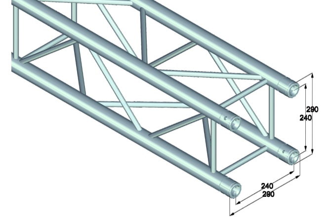 Truss quad tubular Alutruss QUADLOCK QL-ET34-2000 4-way cross beam