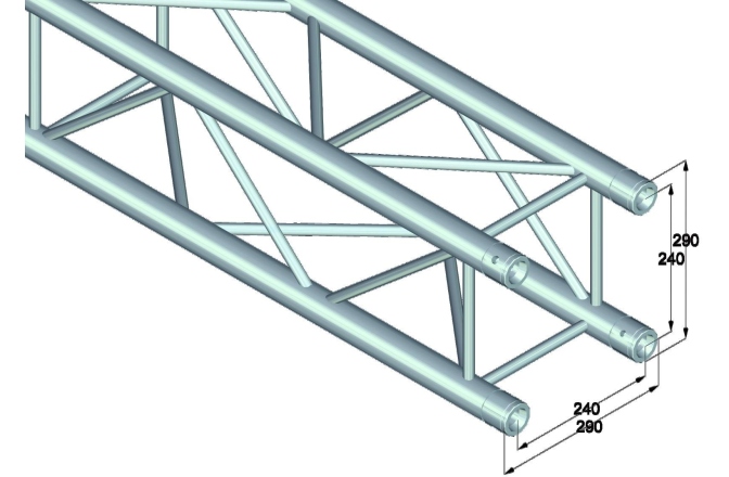 Truss quad tubular Alutruss QUADLOCK QL-ET34-710 4-way cross beam