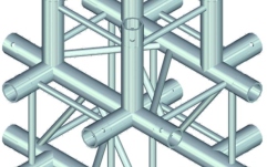 Truss quad tubular Alutruss QUADLOCK QL-ET34 T-51 5-Way T-Piece