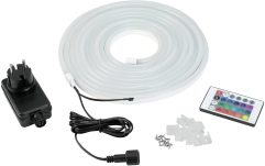 Tub de lumină flexibil cu 360 LED-uri RGB Eurolite LED Neon Flex 24V RGB 5m with IR Set