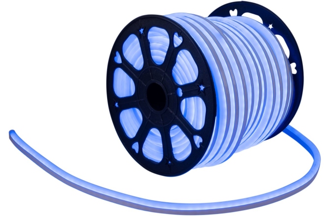 Tub flexibil cu LED-uri Neon albastru Eurolite LED Neon Flex 230V Slim blue 100cm
