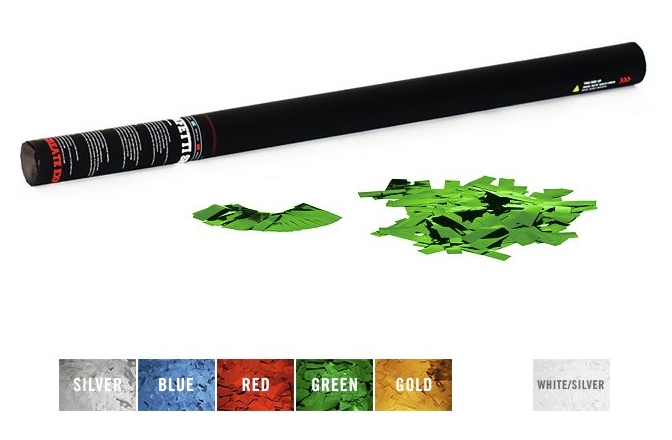 Tun de confetti portabil, verde TCM FX Handheld Confetti Cannon 80cm, green metallic
