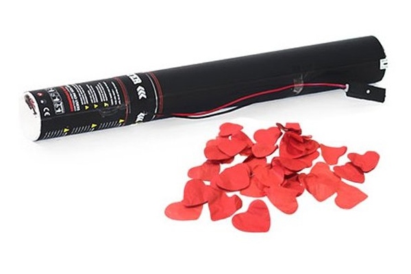 Electric Confetti Cannon 50cm, red Hearts