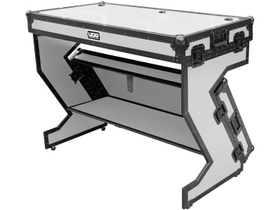 Ultimate Flight Case Portable Z-Style DJ Table Plus - White