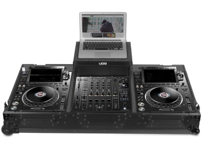 Ultimate Flight Case Set CDJ-3000/A9 Plus - Laptop Shelf + Wheels