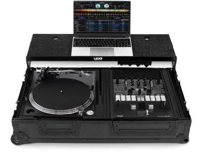 Ultimate Flight Case Turntable & MIxer -  Laptop Shelf, + Trolley & Wheels