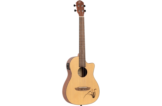Ukulele bariton  Ortega Bonfire Series/Preamp Bariton Ukulele - Natural Spruce laser engraved
