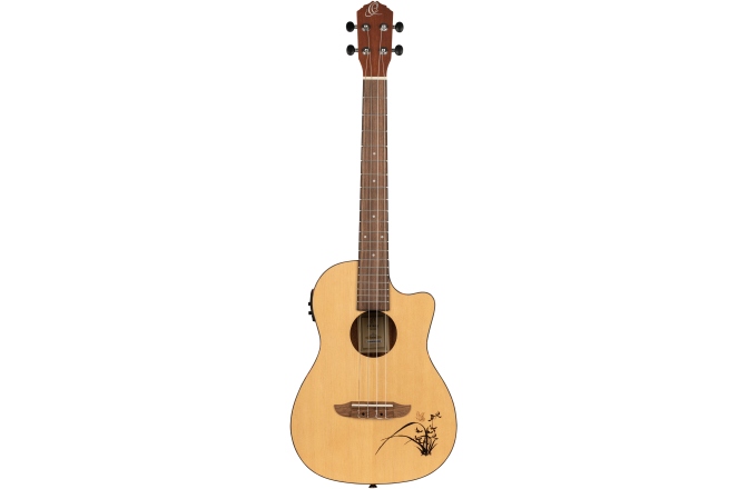 Ukulele bariton  Ortega Bonfire Series/Preamp Bariton Ukulele - Natural Spruce laser engraved