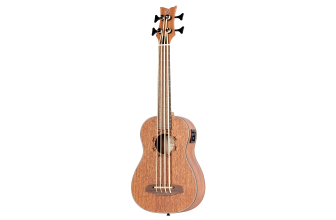 Ukulele bas LH Ortega Lizard Series Bass Lefty - Natural Mahogany + Bag