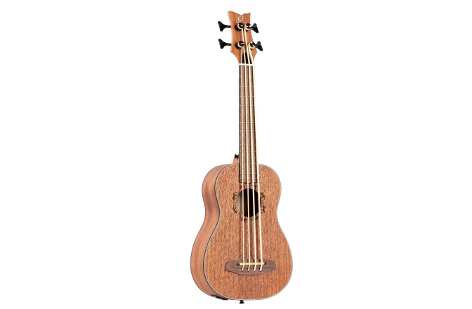 Ukulele bas LH Ortega Lizard Series Bass Lefty - Natural Mahogany + Bag