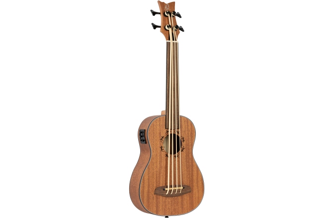Ukulele bas Ortega Bass Lizard Series inclusive Gigbag Fretless - NT - Natural Mahagony