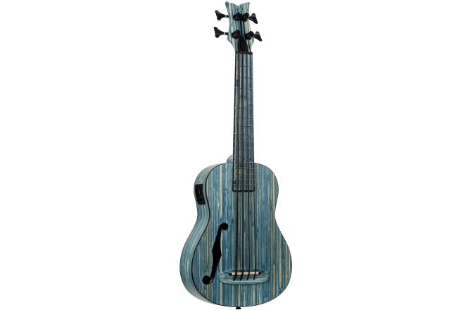 Ukulele Bas Ortega Solid Bamboo Bass Ukulele Jean Stonewashed + Bag
