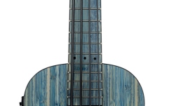 Ukulele Bas Ortega Solid Bamboo Bass Ukulele Jean Stonewashed + Bag