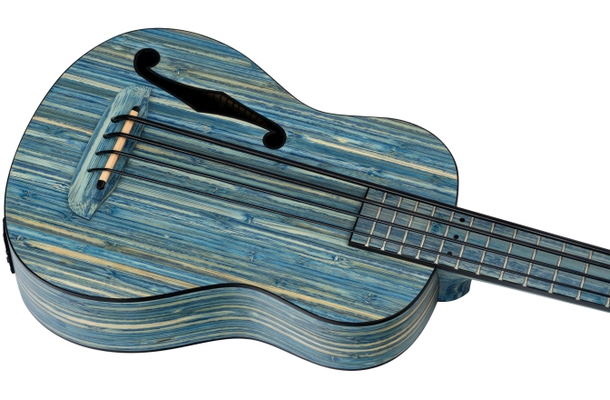 Ukulele Bas Ortega Solid Bamboo Bass Ukulele Jean Stonewashed + Bag