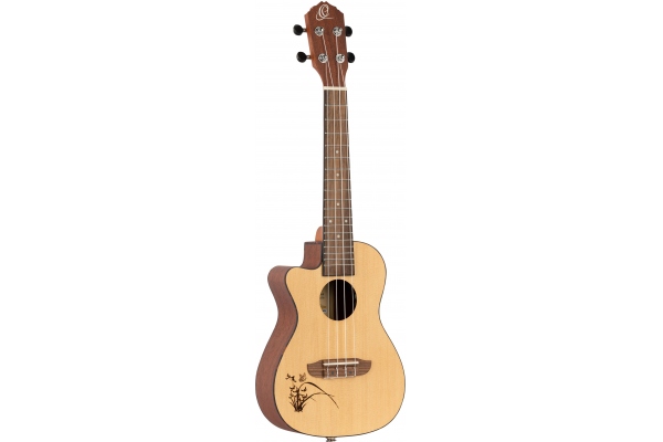 Bonfire Series Concert Ukulele 4 String lefty with Cutaway - Magus Uke Preamp/Spruce top/Sapele Body