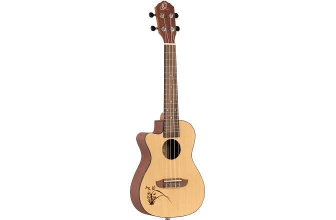 Ukulele concert stângaci Ortega Bonfire Series Concert Ukulele 4 String lefty with Cutaway - Magus Uke Preamp/Spruce top/Sapele Body