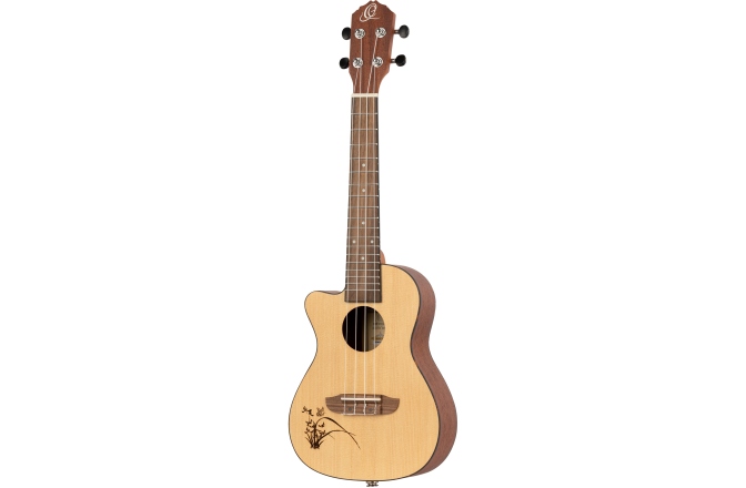 Ukulele concert stângaci Ortega Bonfire Series Concert Ukulele 4 String lefty with Cutaway - Magus Uke Preamp/Spruce top/Sapele Body