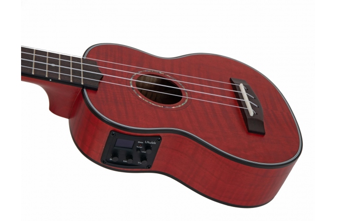 ukulele Dimavery UK-100 Soprano Flamed Red