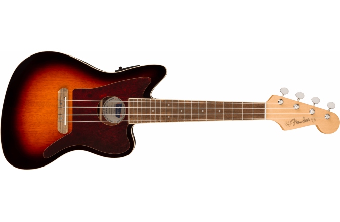 Ukulele electroacustic Fender Fullerton Jazzmaster Uke, Walnut Fingerboard, Tortoiseshell Pickguard, 3-Color Sunburst