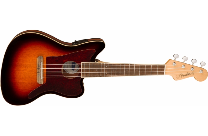 Ukulele electroacustic Fender Fullerton Jazzmaster Uke, Walnut Fingerboard, Tortoiseshell Pickguard, 3-Color Sunburst