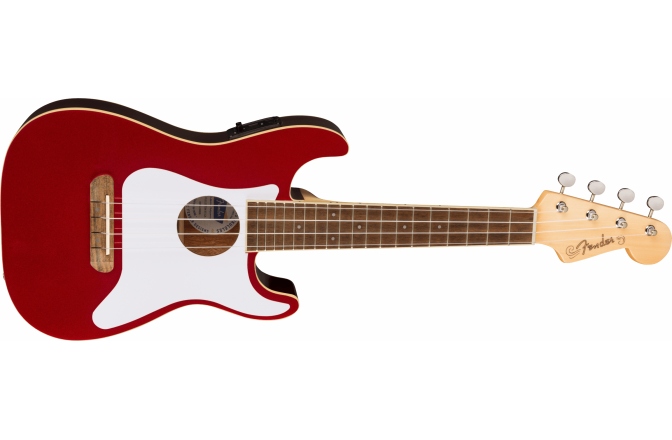 Ukulele electroacustic Fender Fullerton Strat Uke Walnut Fingerboard White Pickguard Candy Apple Red