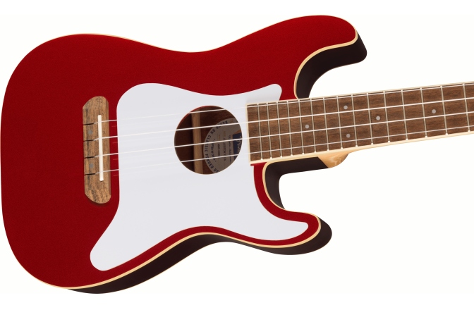 Ukulele electroacustic Fender Fullerton Strat Uke Walnut Fingerboard White Pickguard Candy Apple Red