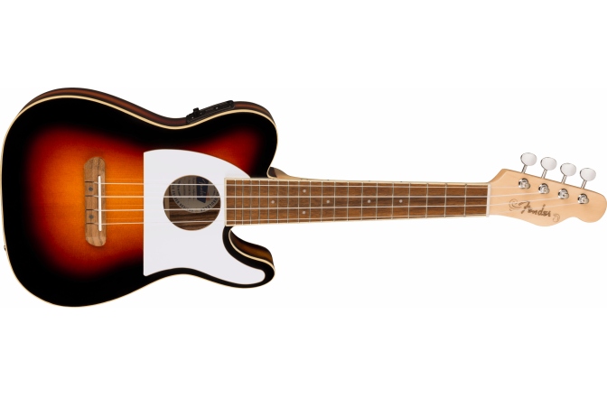Ukulele electroacustic Fender Fullerton Tele Uke, Walnut Fingerboard White Pickguard 2-Color Sunburst