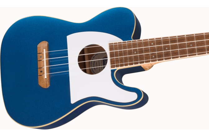 Ukulele electroacustic Fender Fullerton Tele Uke Walnut Fingerboard White Pickguard Lake Placid Blue