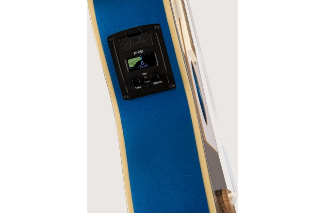 Ukulele electroacustic Fender Fullerton Tele Uke Walnut Fingerboard White Pickguard Lake Placid Blue