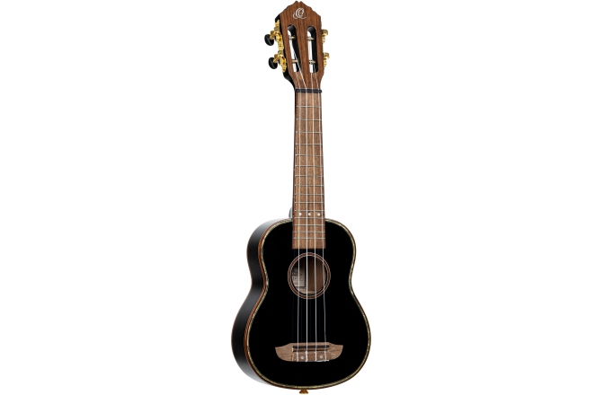 Ukulele soprano Ortega Onyx Series Soprano Ukulele 4 String - All Gloss Black + Bag
