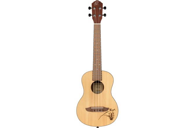Ukulele tenor Ortega Tenor Ukulele - Bonfire Series - Natural Spruce - laser engraved