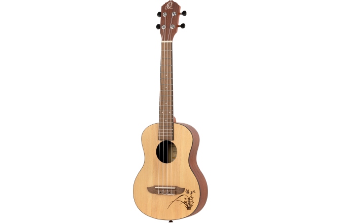 Ukulele tenor Ortega Tenor Ukulele - Bonfire Series - Natural Spruce - laser engraved