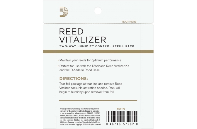 Umidificator Daddario Woodwinds Reed Vitalizer Single Refill 72