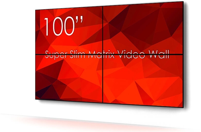 VideoWall 2x2 cu suport Vogels 2x2 cu fixare pe perete, 4 Display-uri SDS50K8-01 si Controller VideoWall MXB24VM