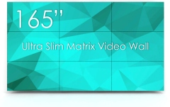 VideoWALL 3x3 cu suport Vogels 3x3 cu fixare pe perete si 9 Display-uri SWEDX UMX-55K8-01, bezel 3,5mm