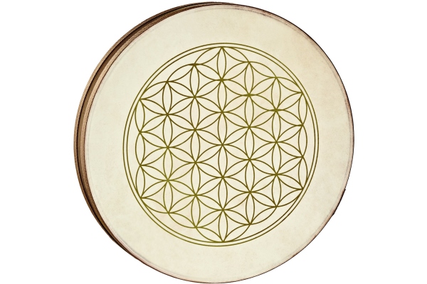 Flower of Life Wave Drum - 16" / 2x Goat Head