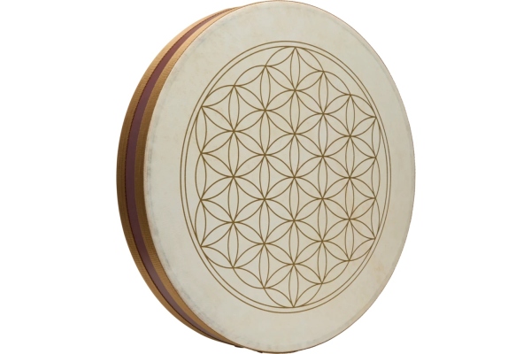 Sonic Energy 18'' Flower of Life Wave Drum, goat heads