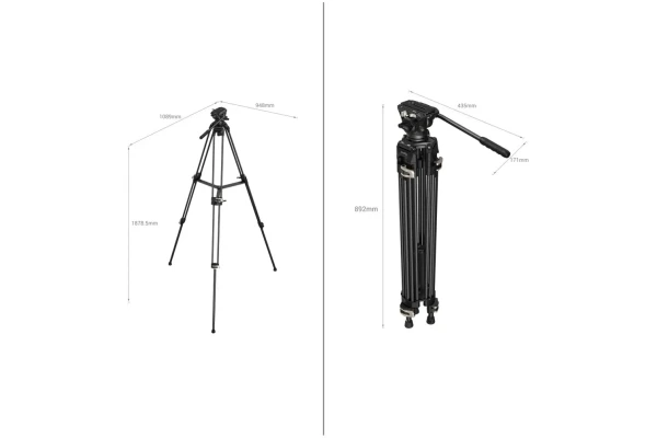 SmallRig AD-01 Heavy-Duty Tripod with Fluid Head 186 cm — 4